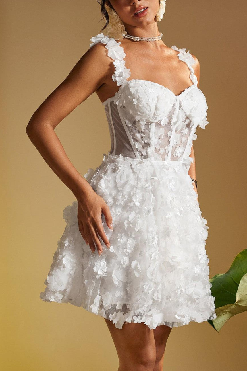 Magni Spaghetti Flower Mini Dress