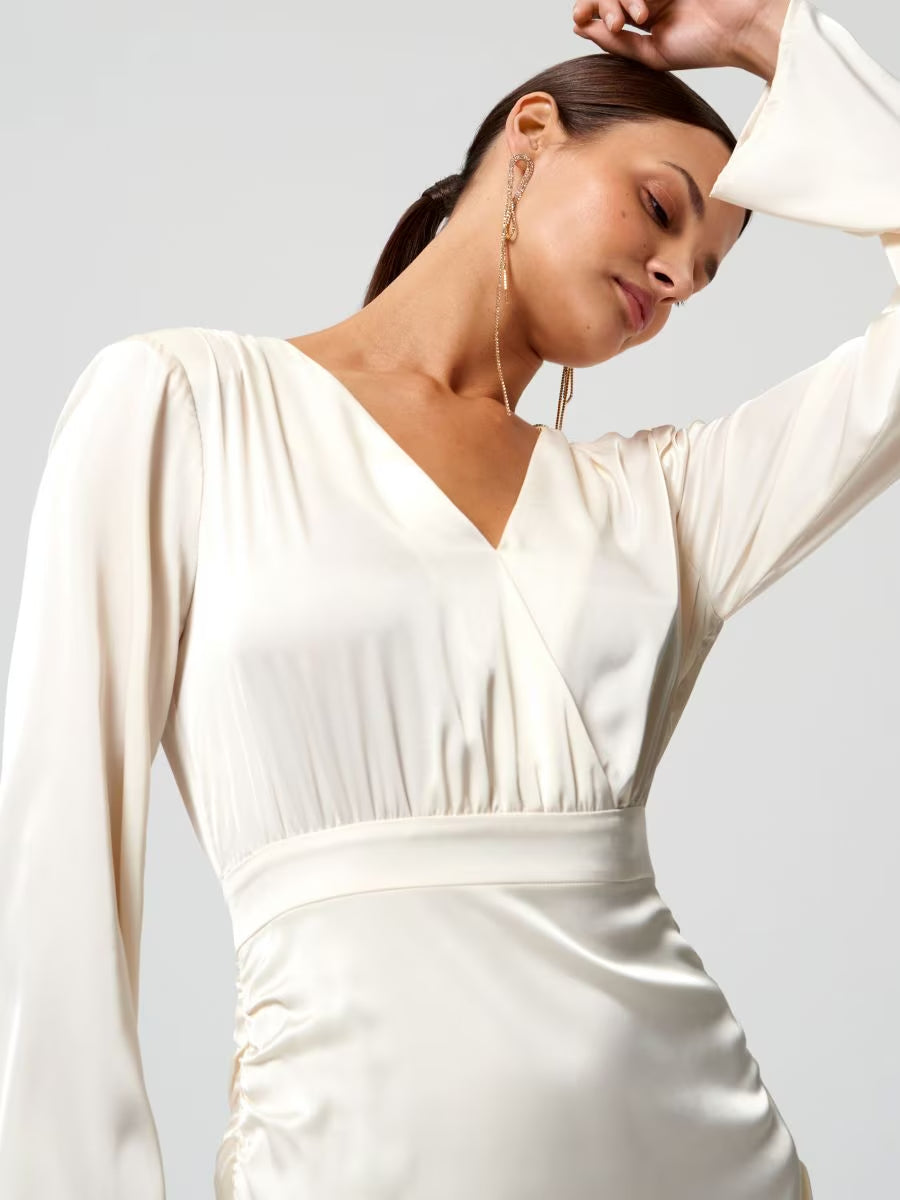 White Long Sleeve Mini dress