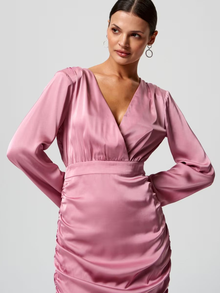 Pink Long Sleeve Mini dress