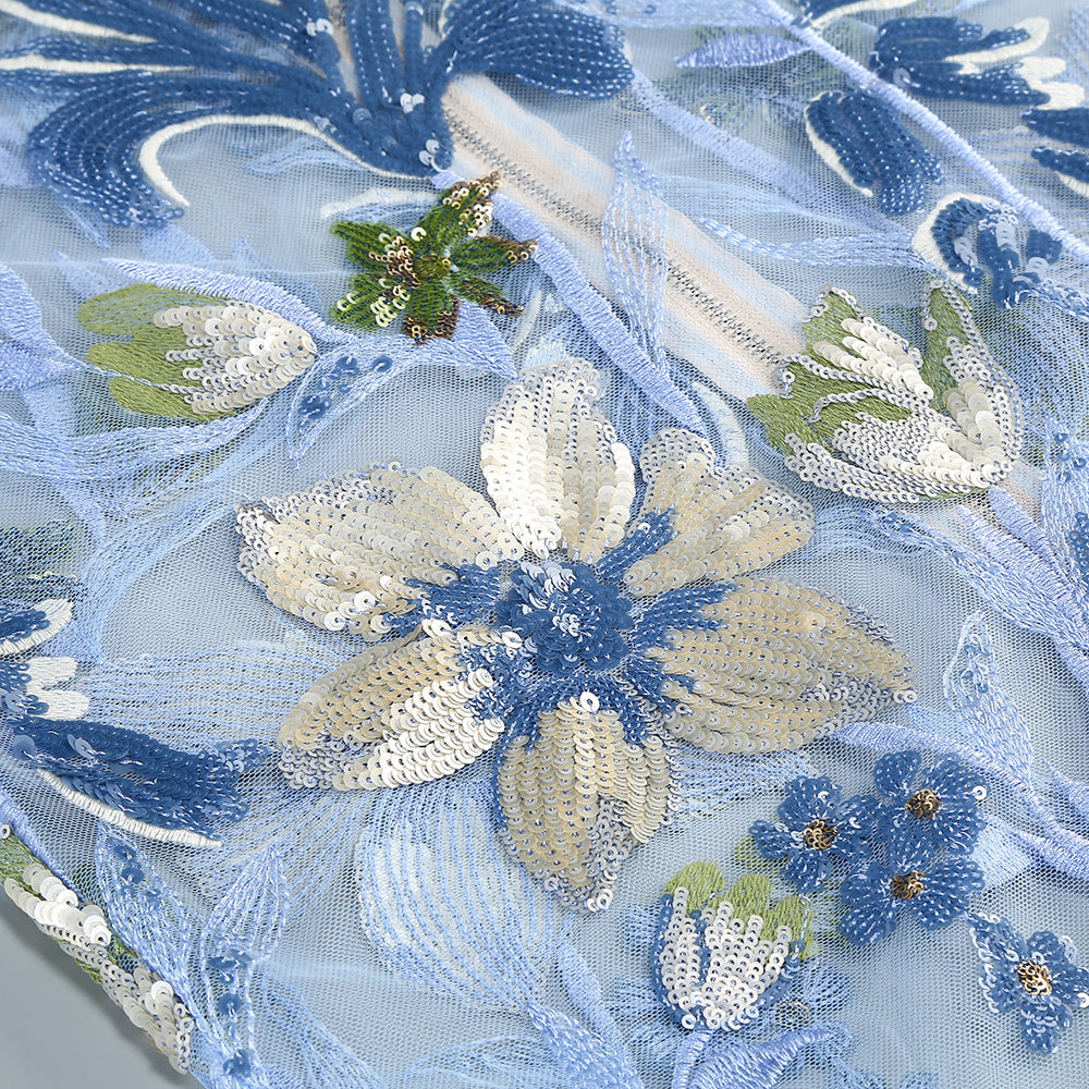 Dahlia Baby Blue Multi Maxi Dress