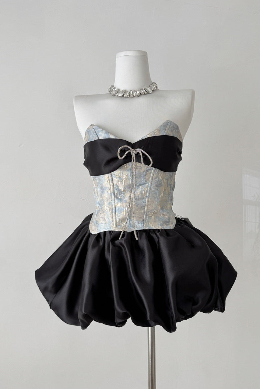 Bethari Strapless Corset Puffy Mini Dress