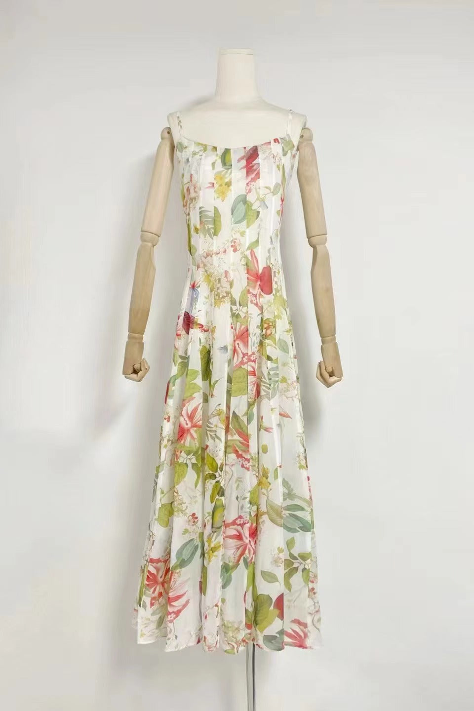 multicolor floral print fauna gazar gown