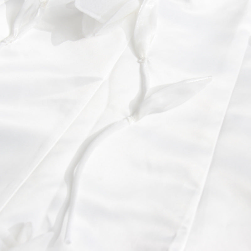 3D Floral Applique Sleeveless Midi dress in white