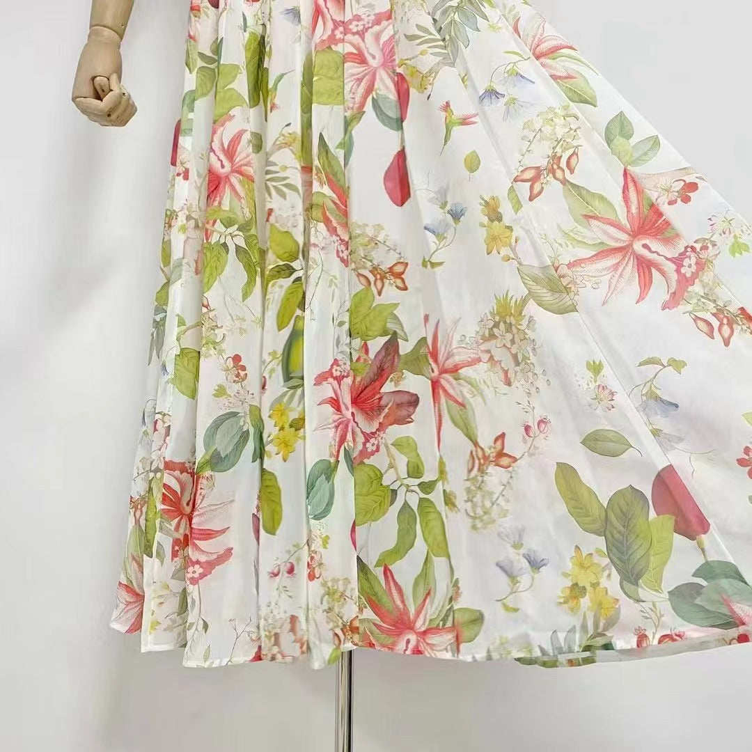 multicolor floral print fauna gazar gown