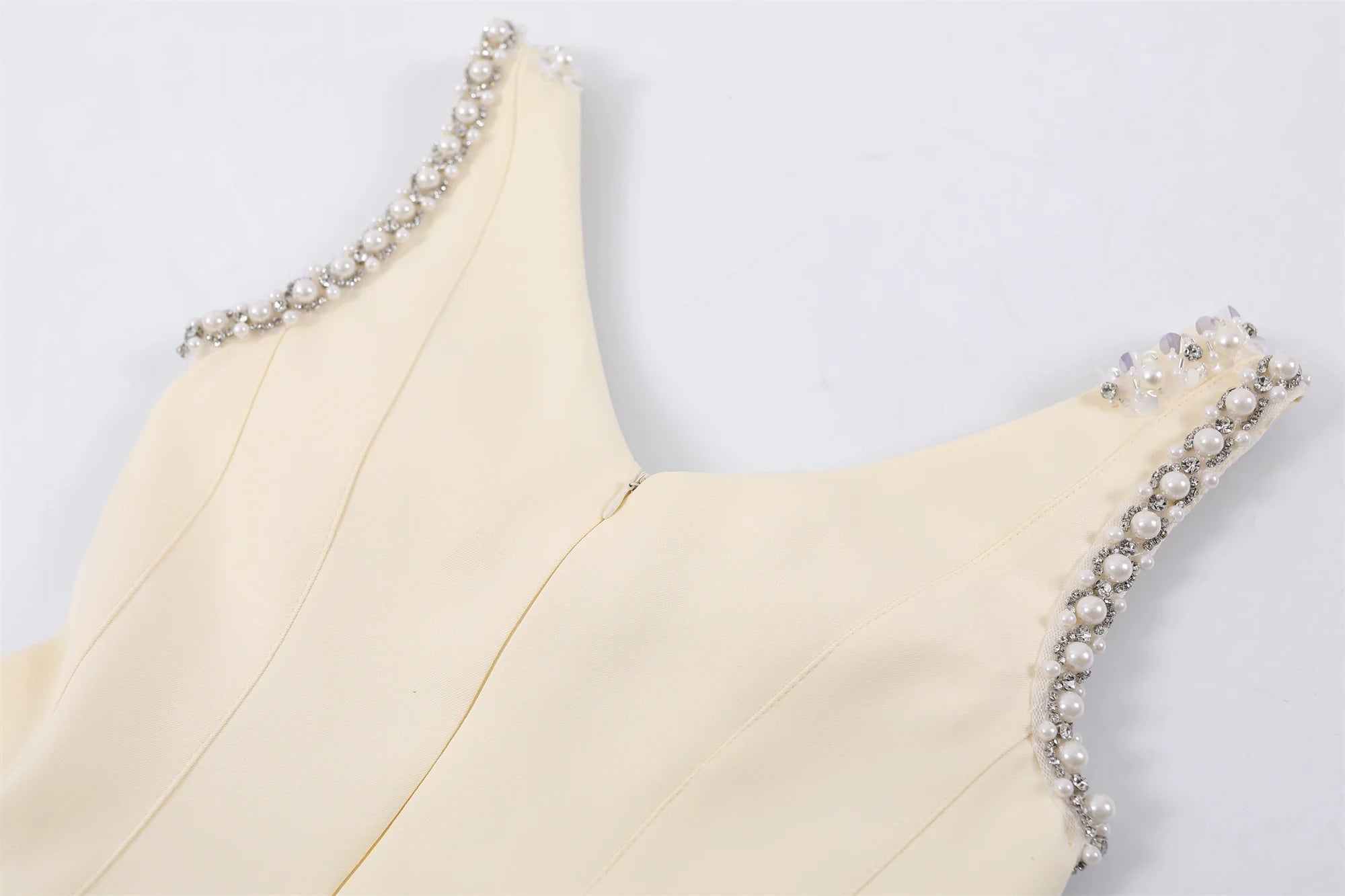 V-neck embellished mini dress