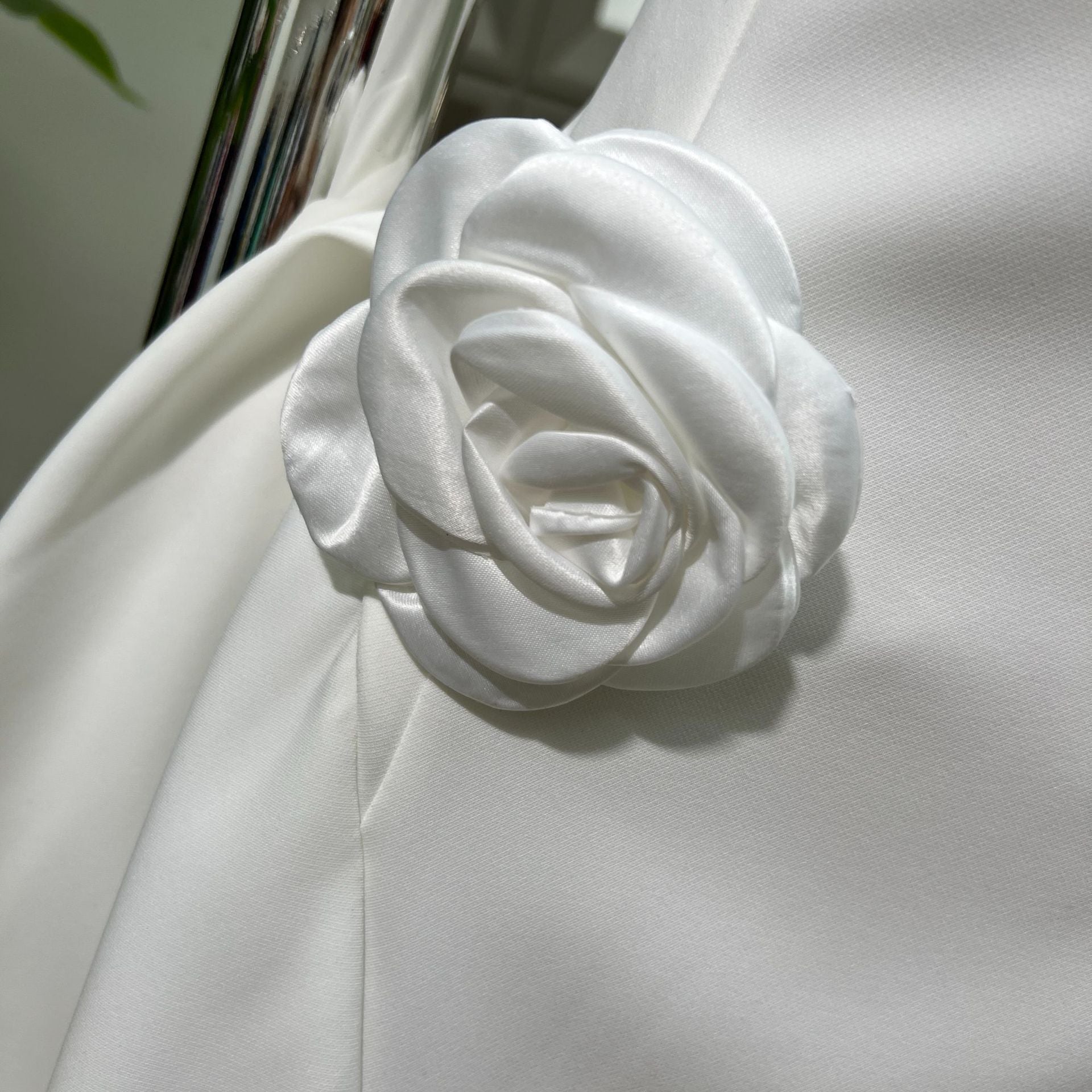 3d flower Pleated Sleeveless Mini Dress