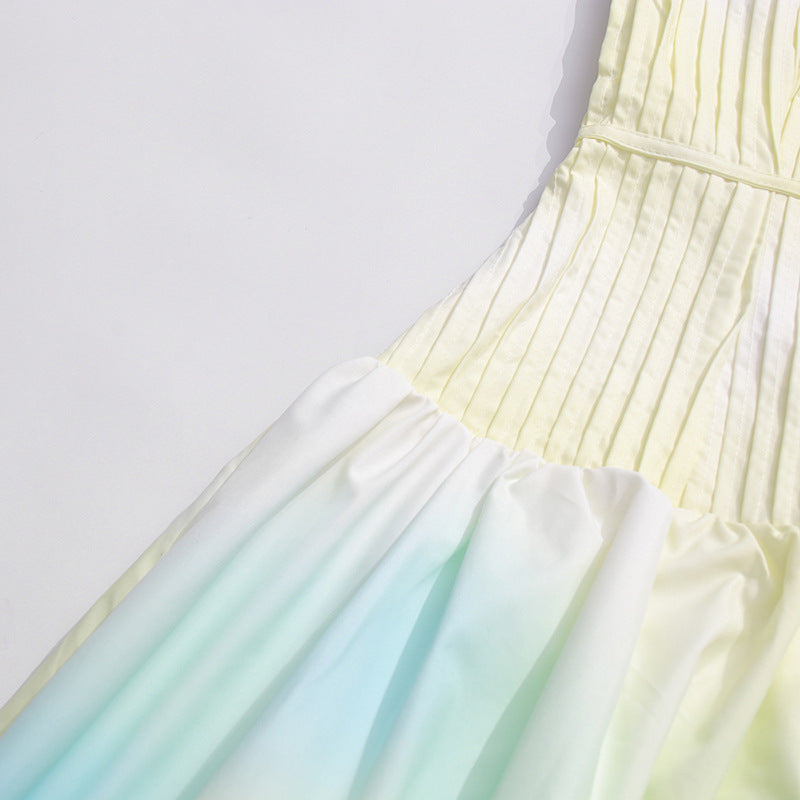 laurel Printed tube top maxi dress in gradient yellow