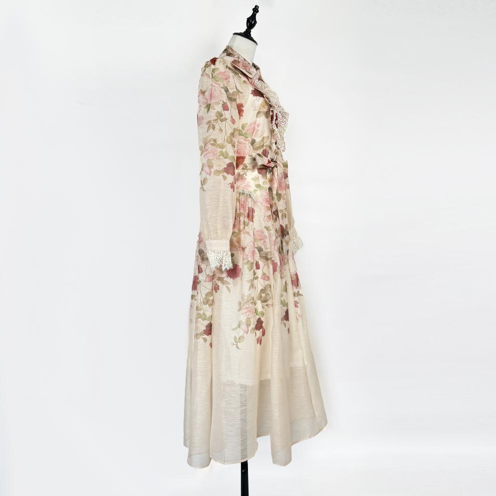 shirley Long Sleeve floral Printed Woven Maxi Dress