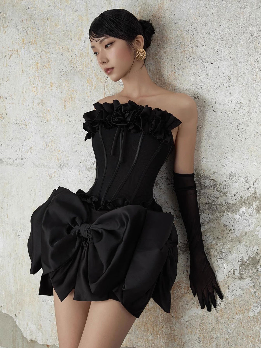 patricia Flower Bow Corset Skirt Set