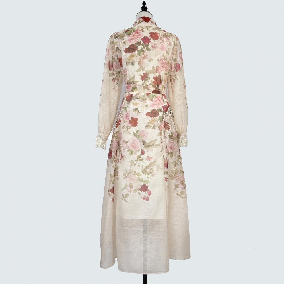 shirley Long Sleeve floral Printed Woven Maxi Dress