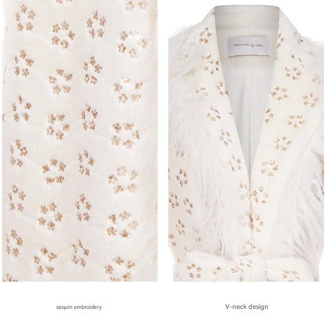 Retro Square Collar Plant and Flower Tie Coat