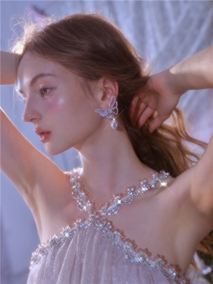 Mera Sleeveless Diamond Chain Cake evening Dress