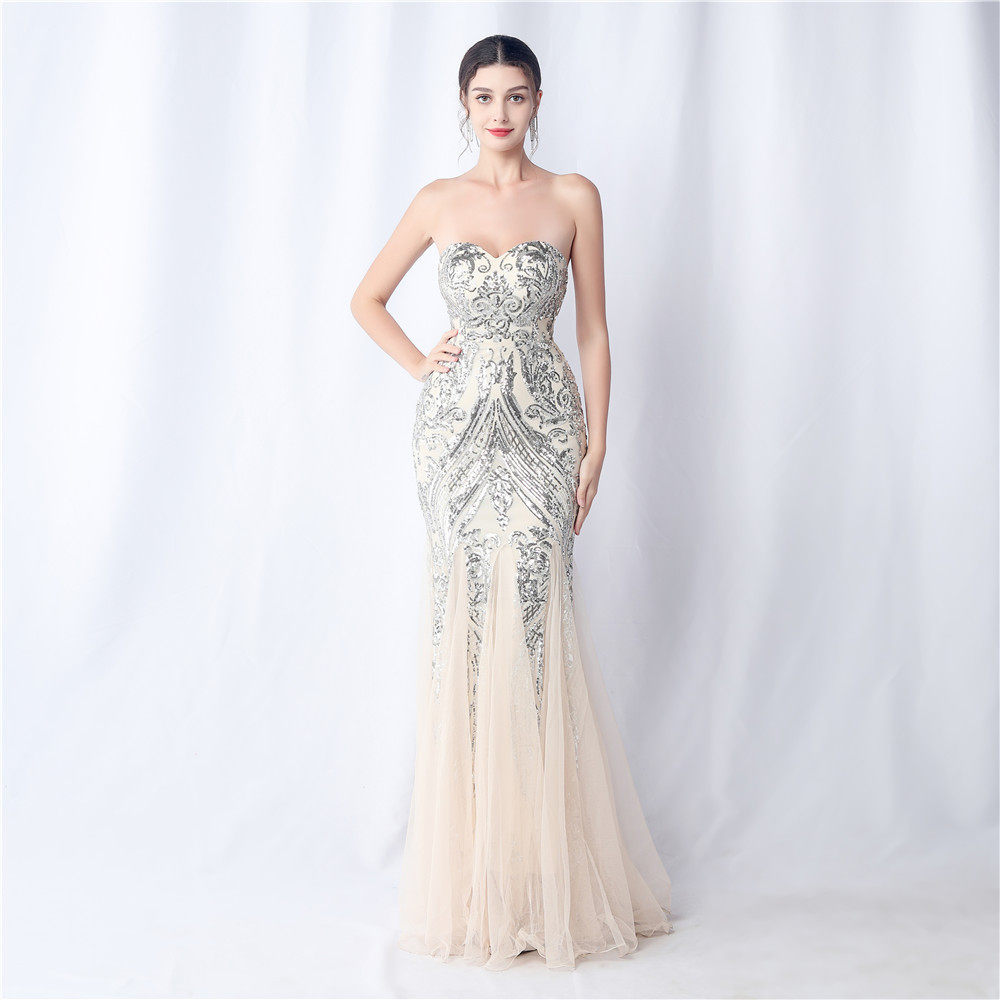sparkle strapless tulle maxi dress