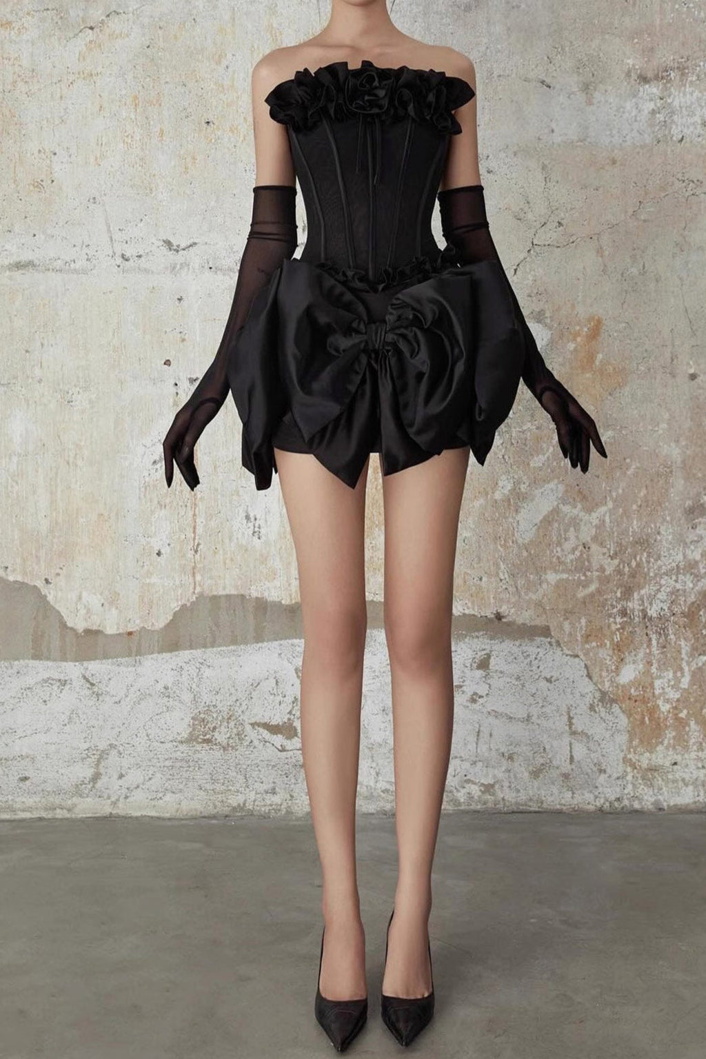 patricia Flower Bow Corset Skirt Set