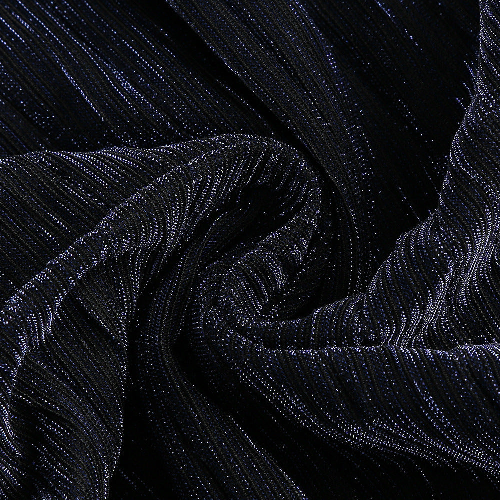 halter sleeveless Sequin Ruffle trim maxi dress in black