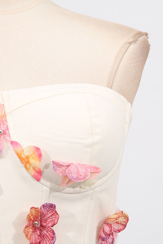 Off-Shoulder Embroidered Maxi Dress in apricot