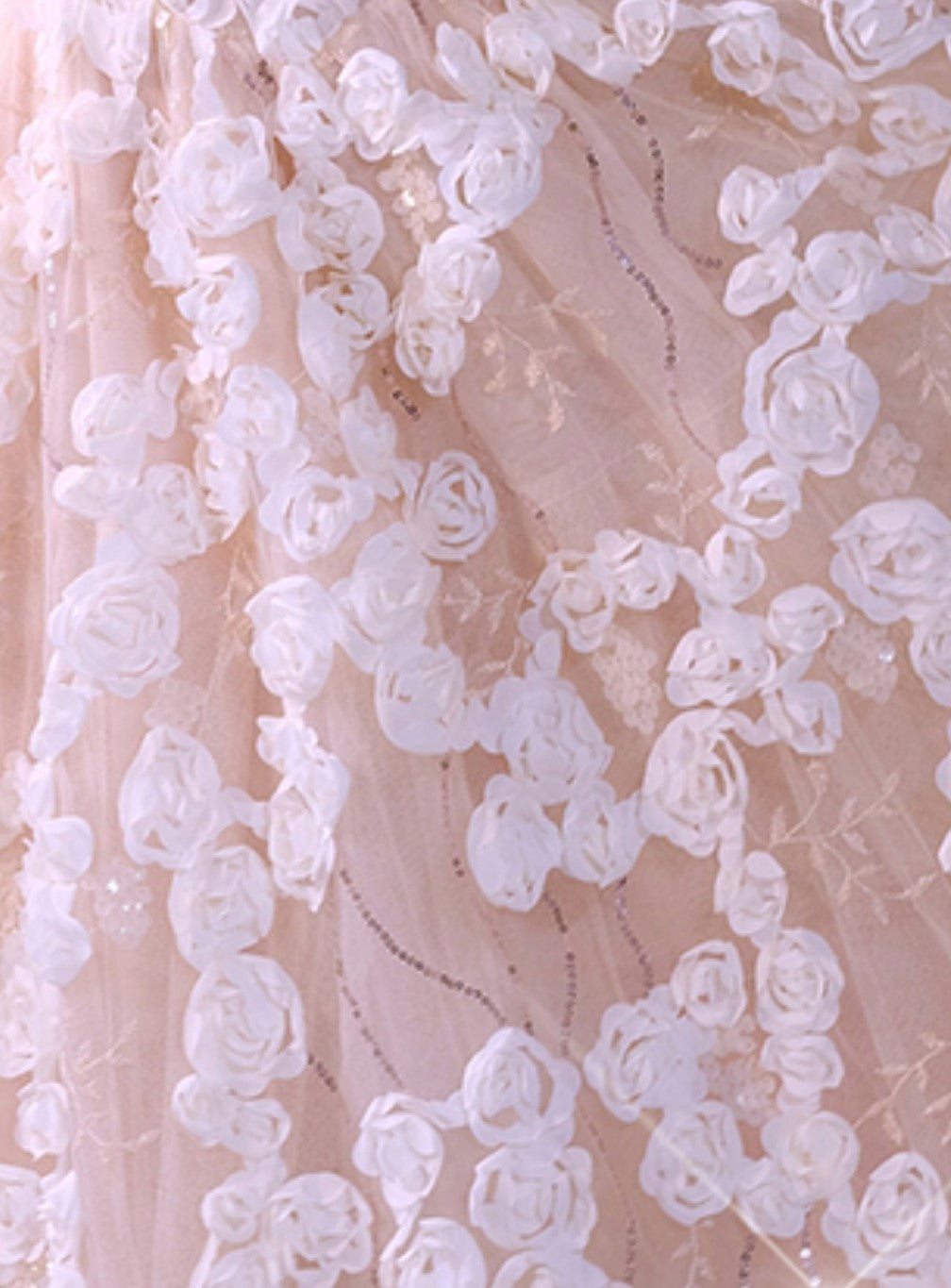 Leah White/Beige Sleeveless  Flower Dress