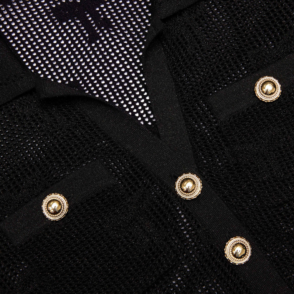 adelaide Black Bow Crochet Midi Dress