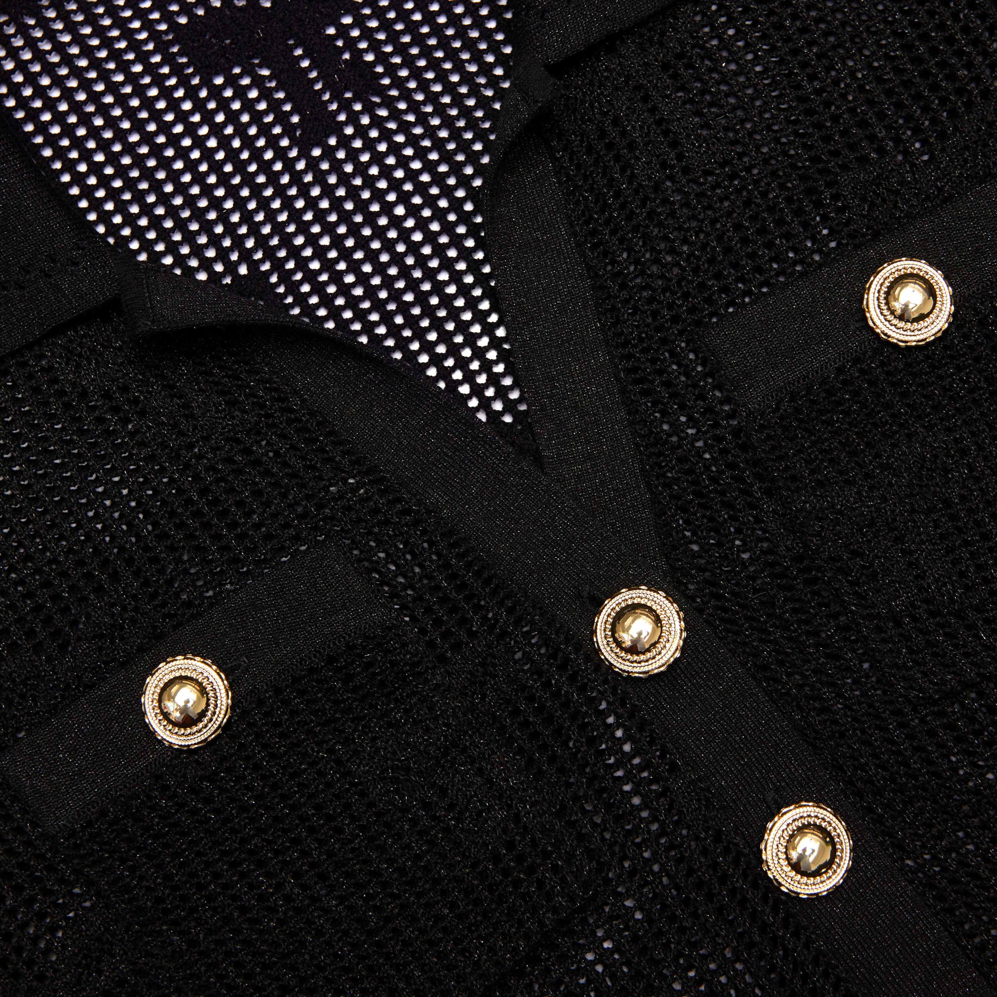 adelaide Black Bow Crochet Midi Dress