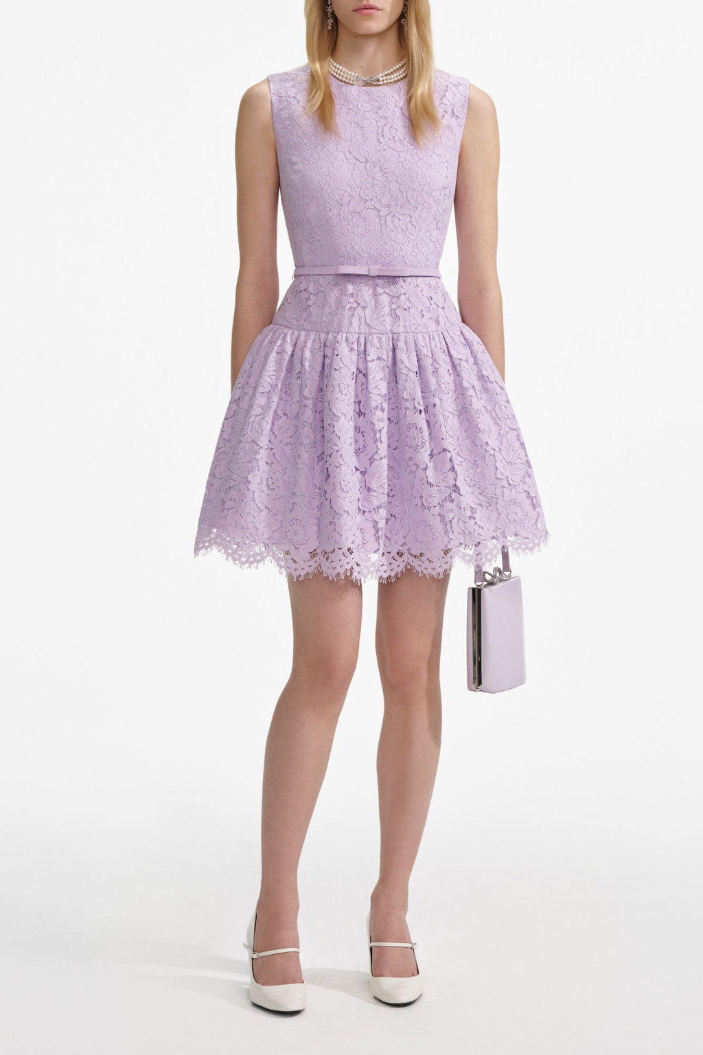 Lilac Lace Sleeveless Mini Dress