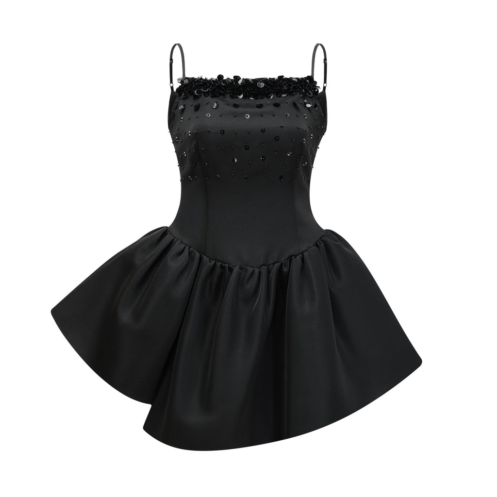 CHARLENE EMBELLISHED ASYMMETRIC DRESS