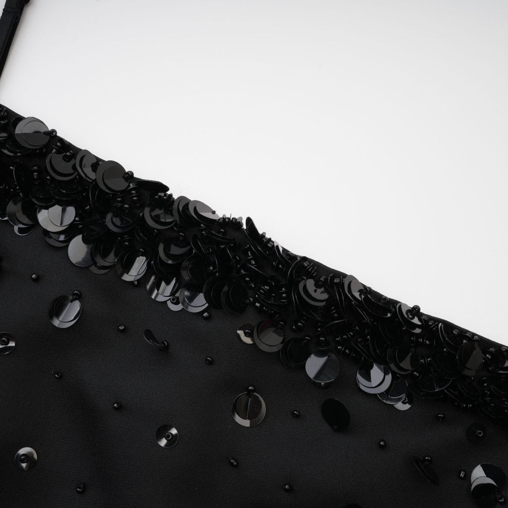 CHARLENE EMBELLISHED ASYMMETRIC DRESS