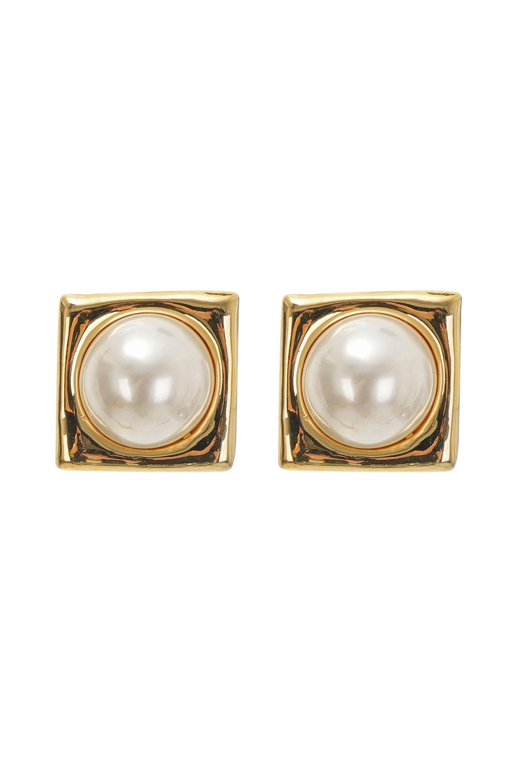 Juana faux-pearl square earrings