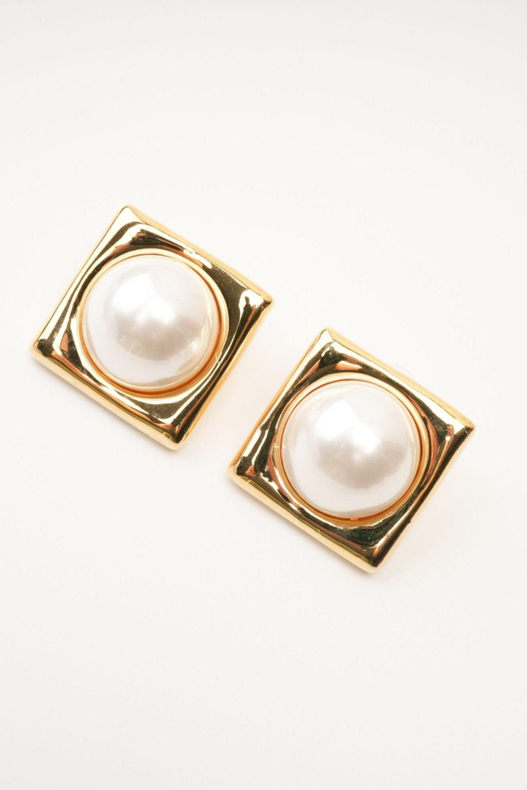 Juana faux-pearl square earrings