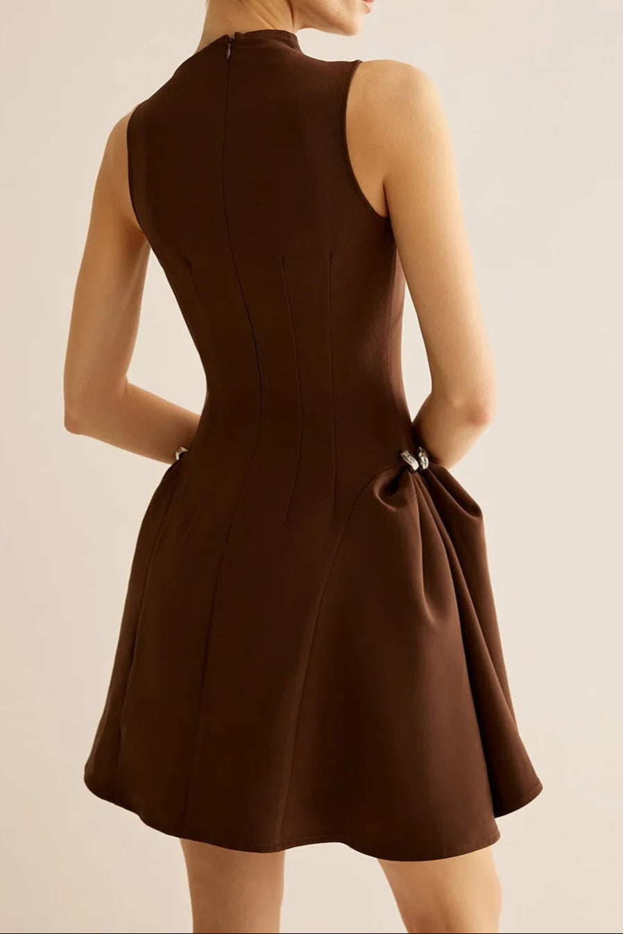 Asymmetrical Flared Mini Dress