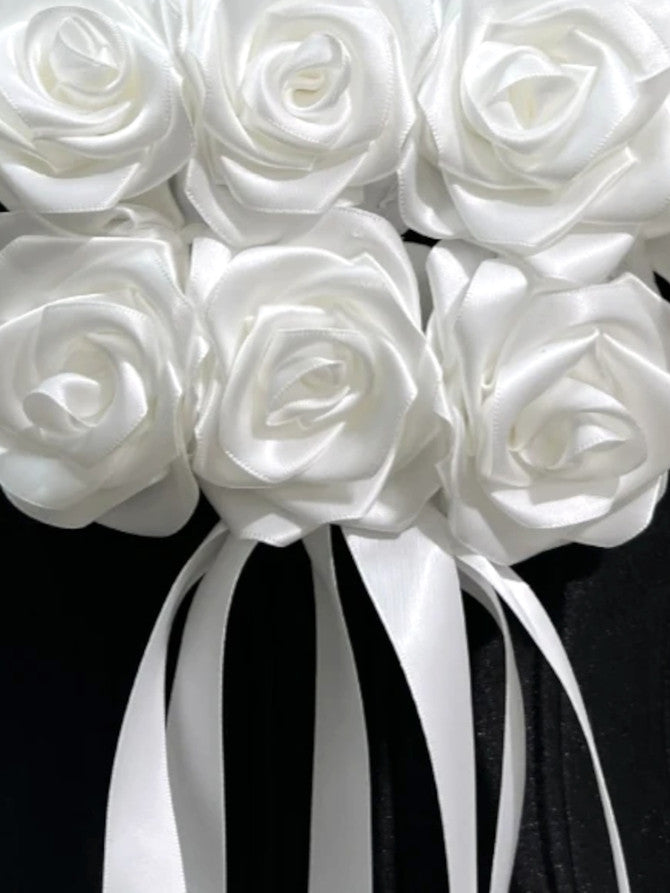 gladys Strapless 3d Floral Corset A-Line Dress in black