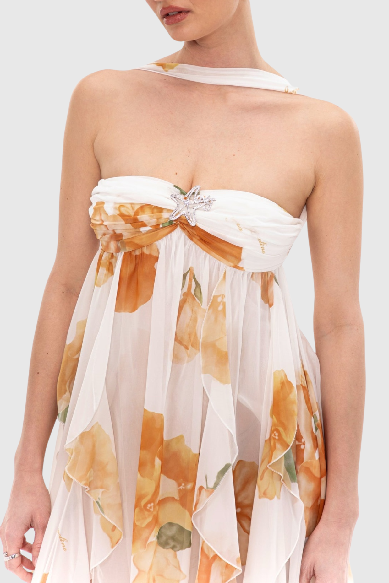 Takala Floral Halter Backless Split Maxi Dress