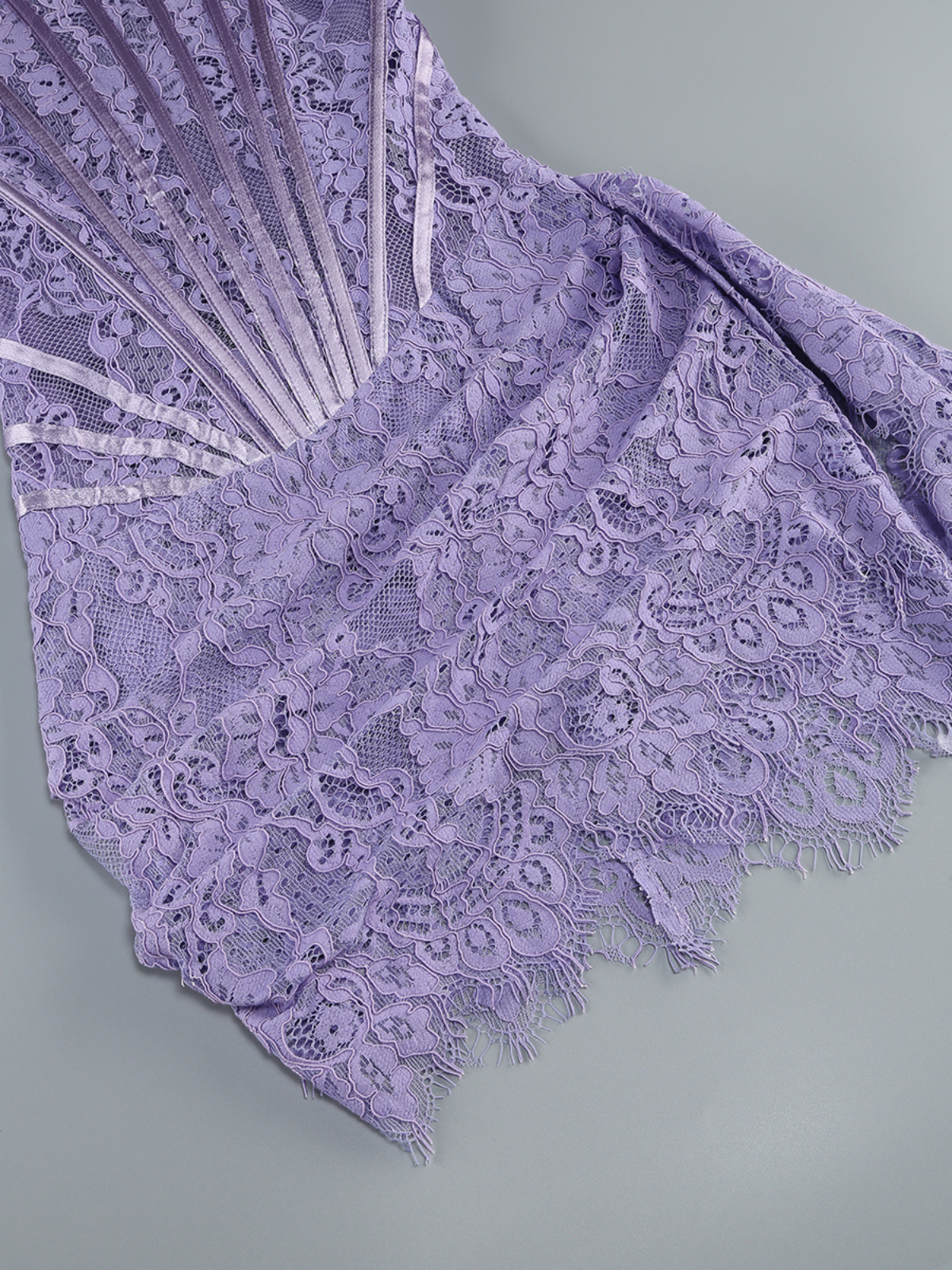 Strapless Lace Dress In Lilac