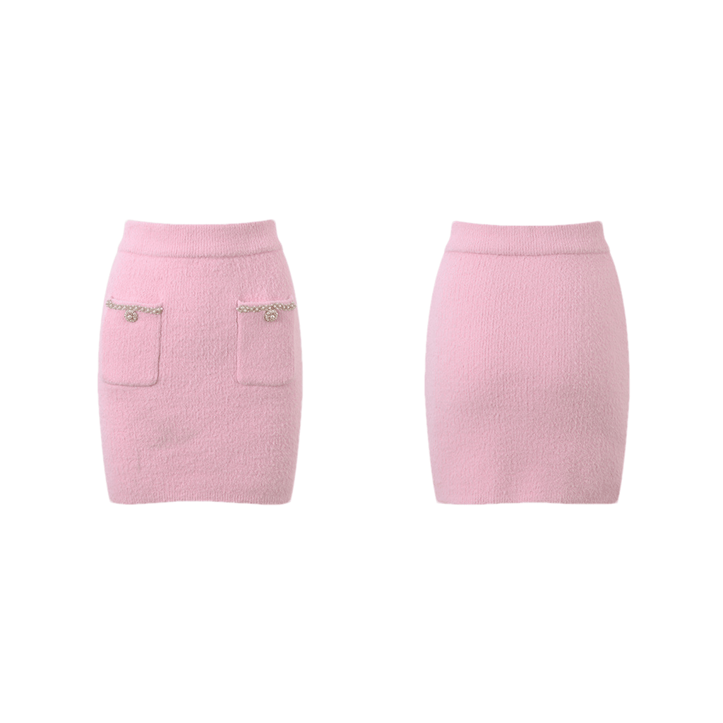 pink jacket & skirt matching set