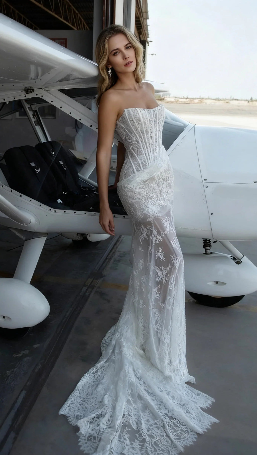 rita ivory sheer lace corset maxi dress with draped neckline