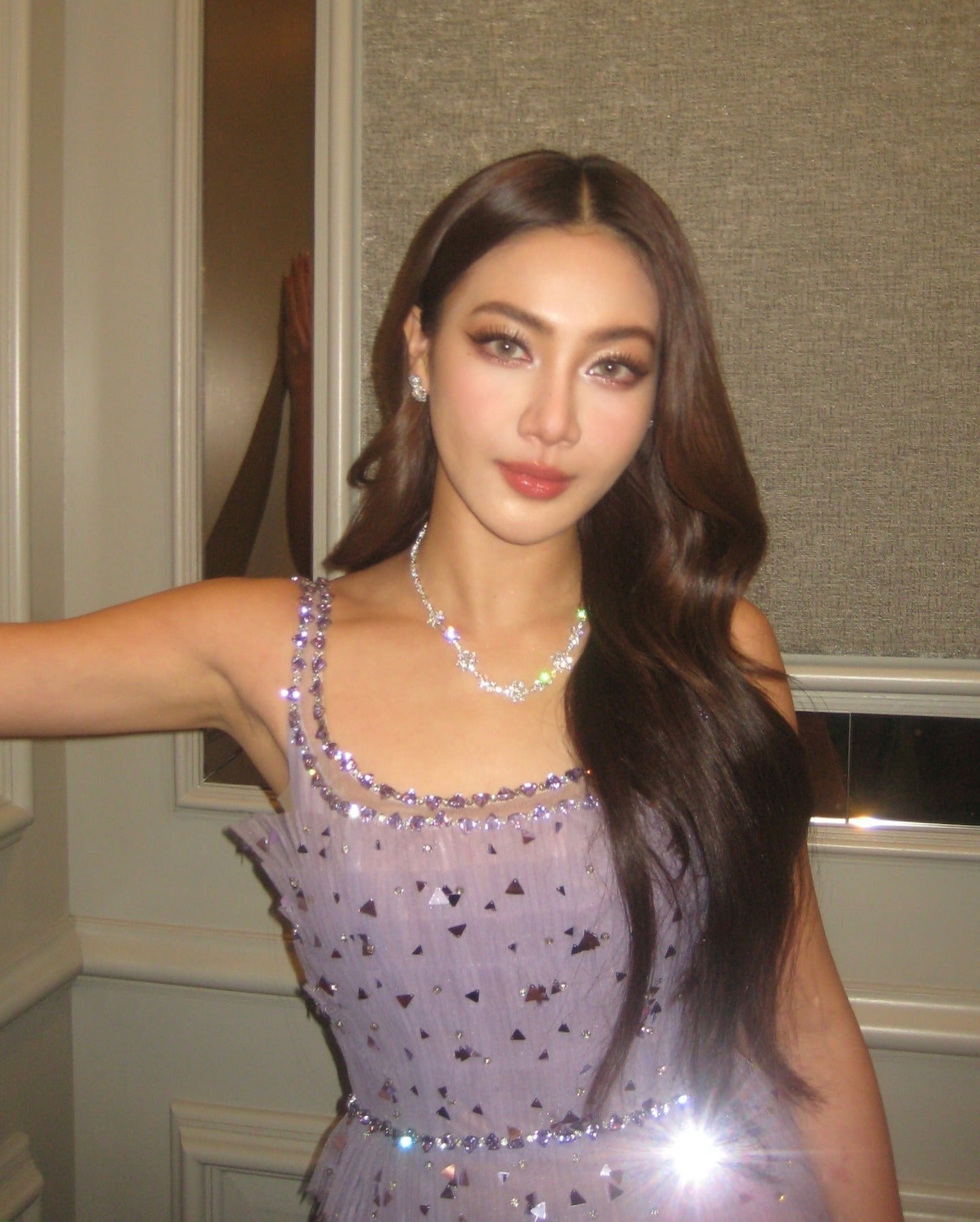 EMBELLISHED MAXI DRESS IN PURPLE