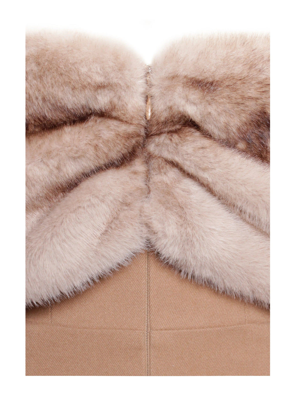 Turmeric Off Shoulder Fur Trim Mini Dress