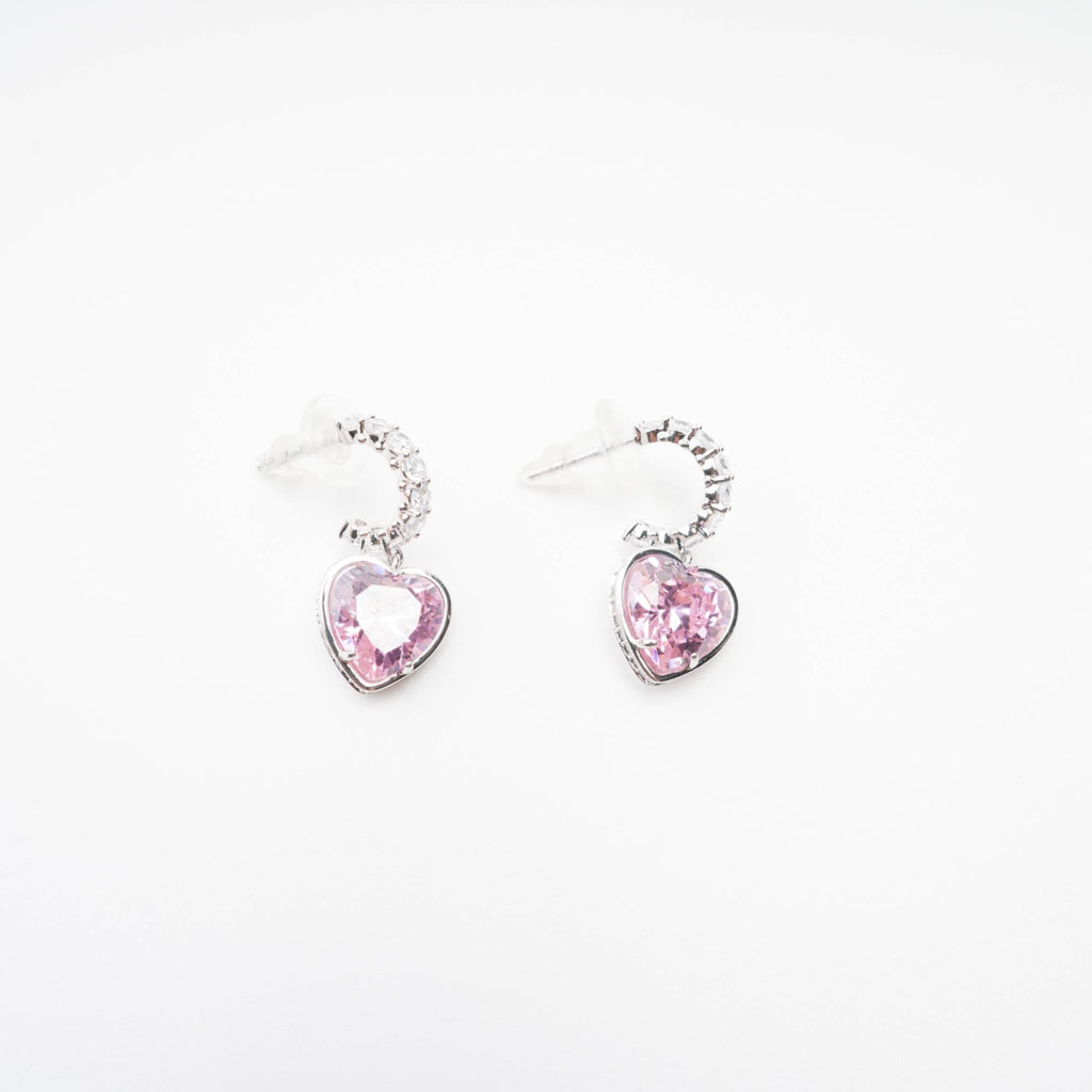 Heart pendant earring