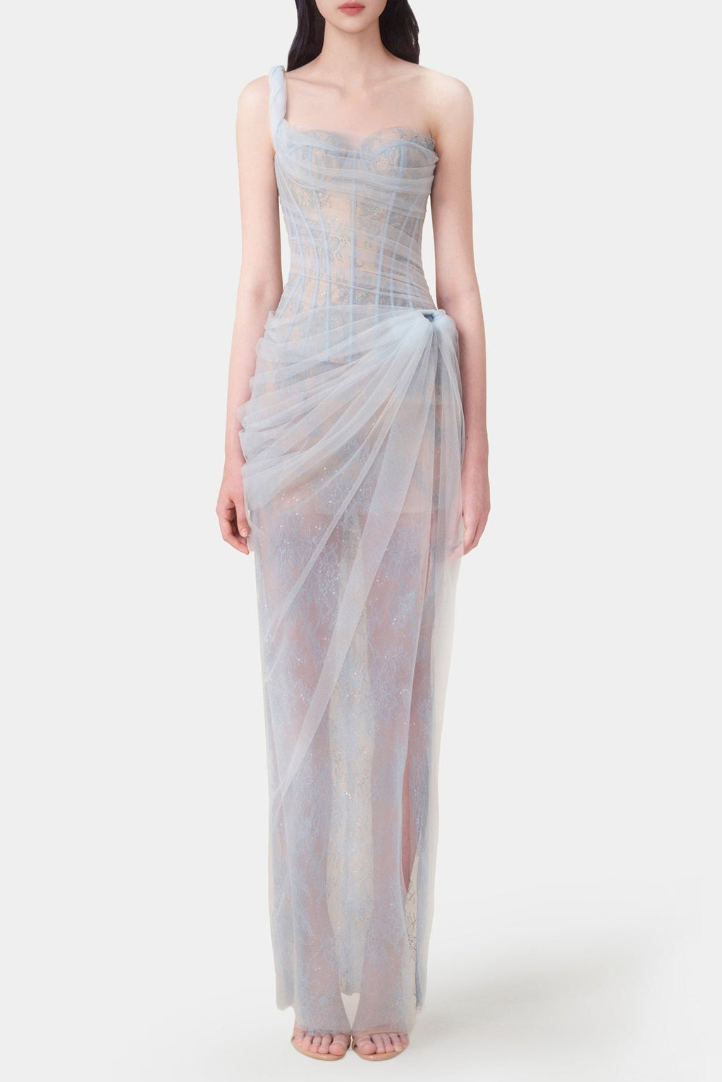 MARA BLUE LACE CORSET DRESS