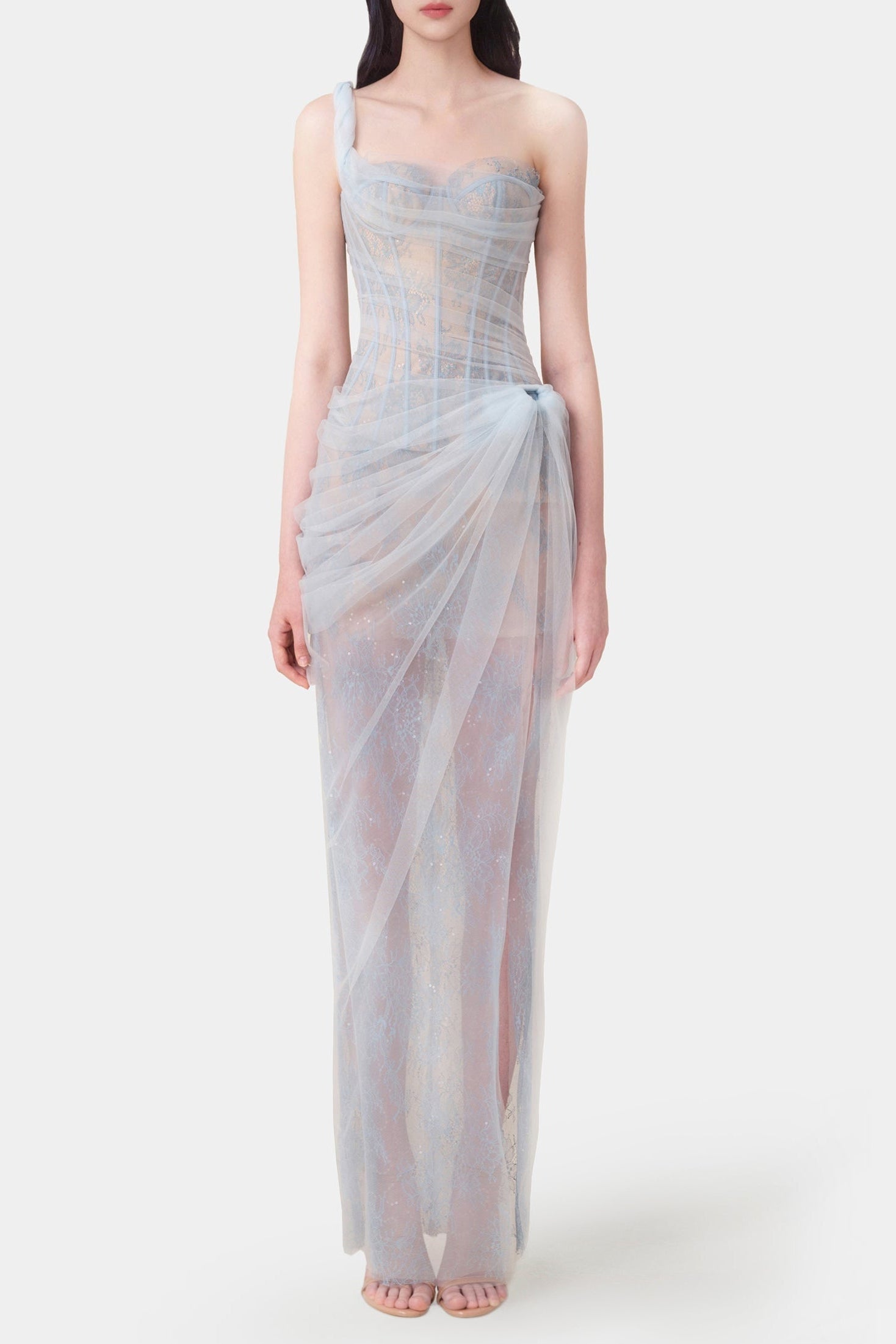 MARA BLUE LACE CORSET DRESS