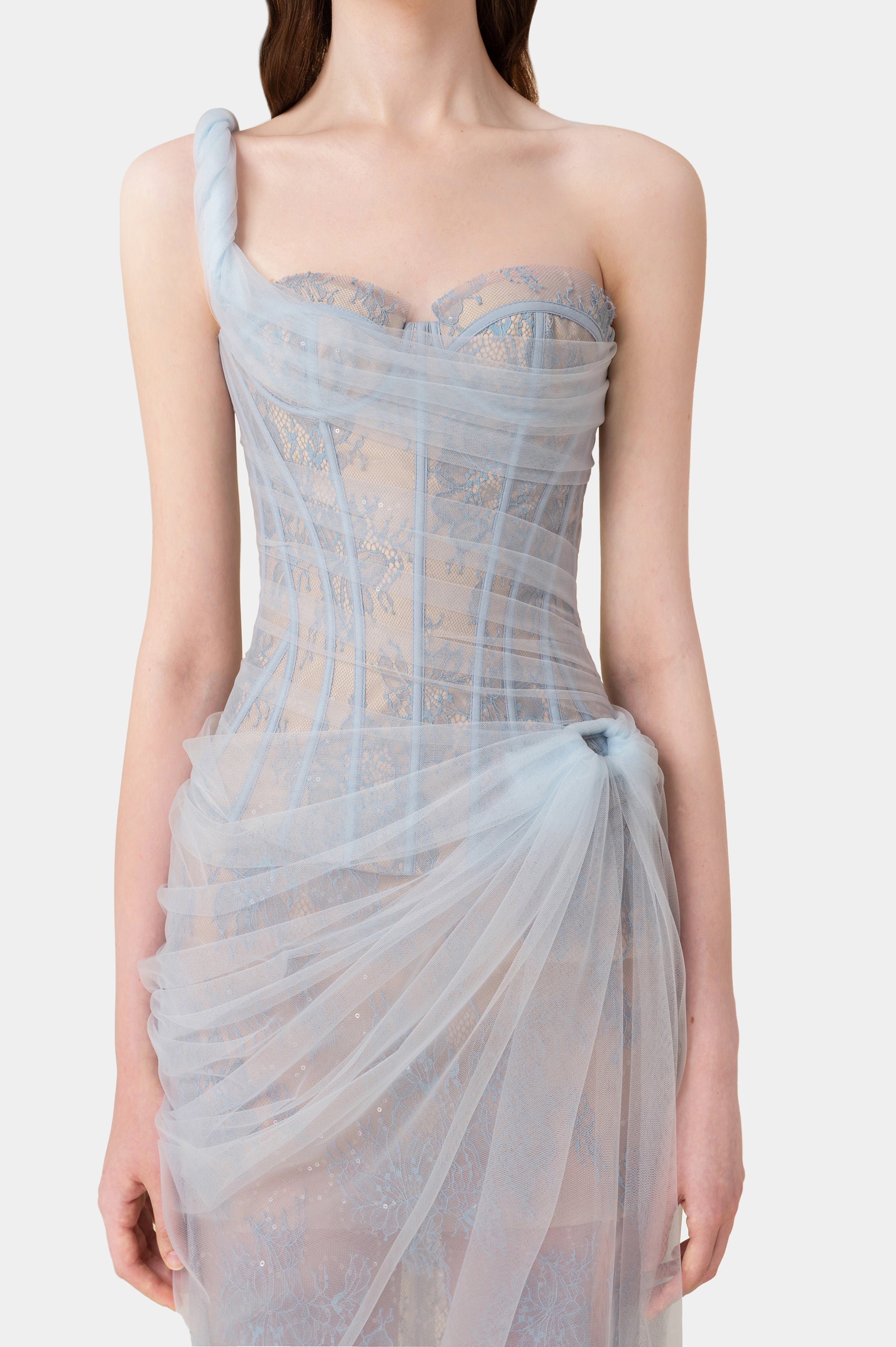 MARA BLUE LACE CORSET DRESS