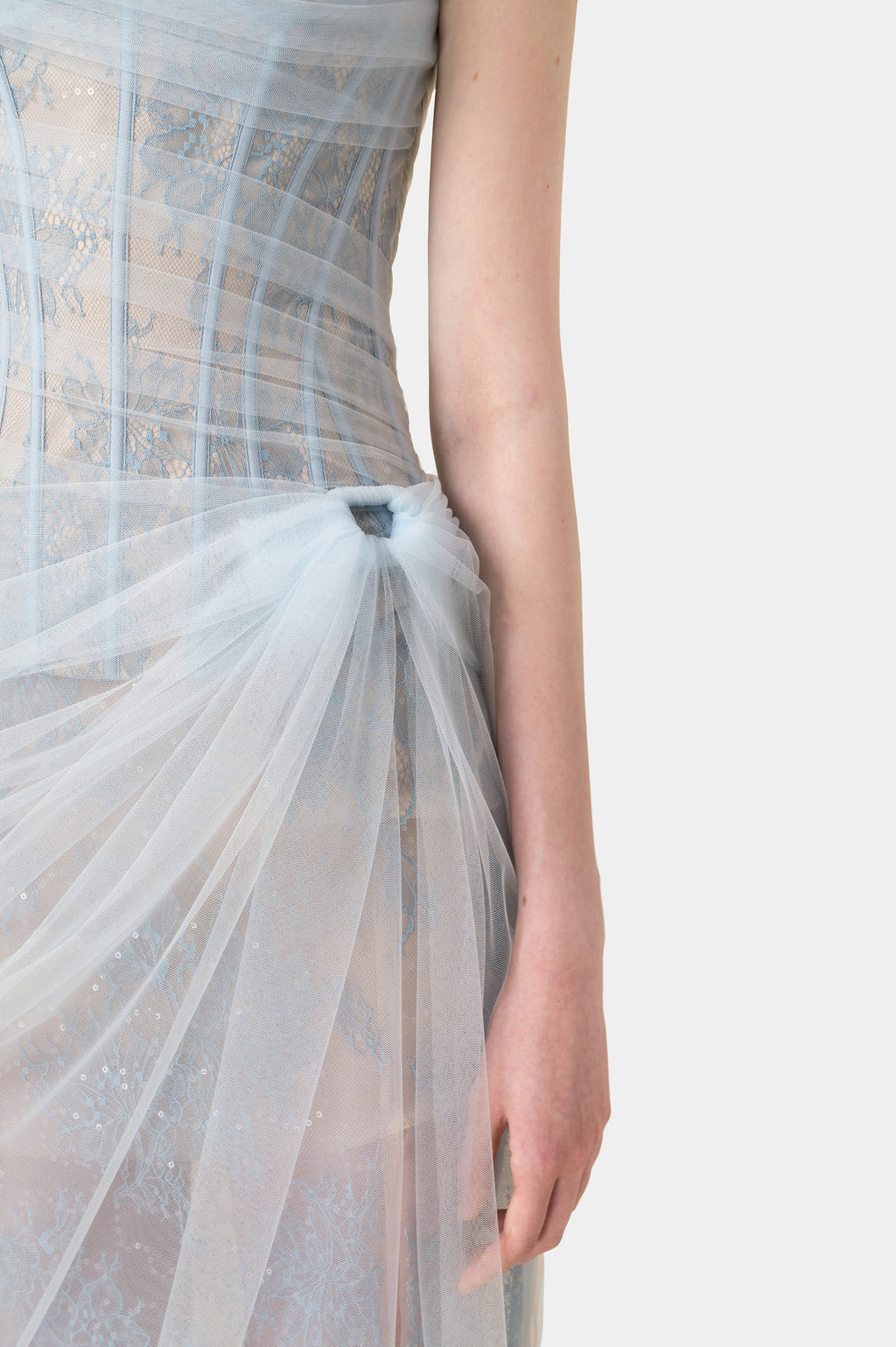 MARA BLUE LACE CORSET DRESS