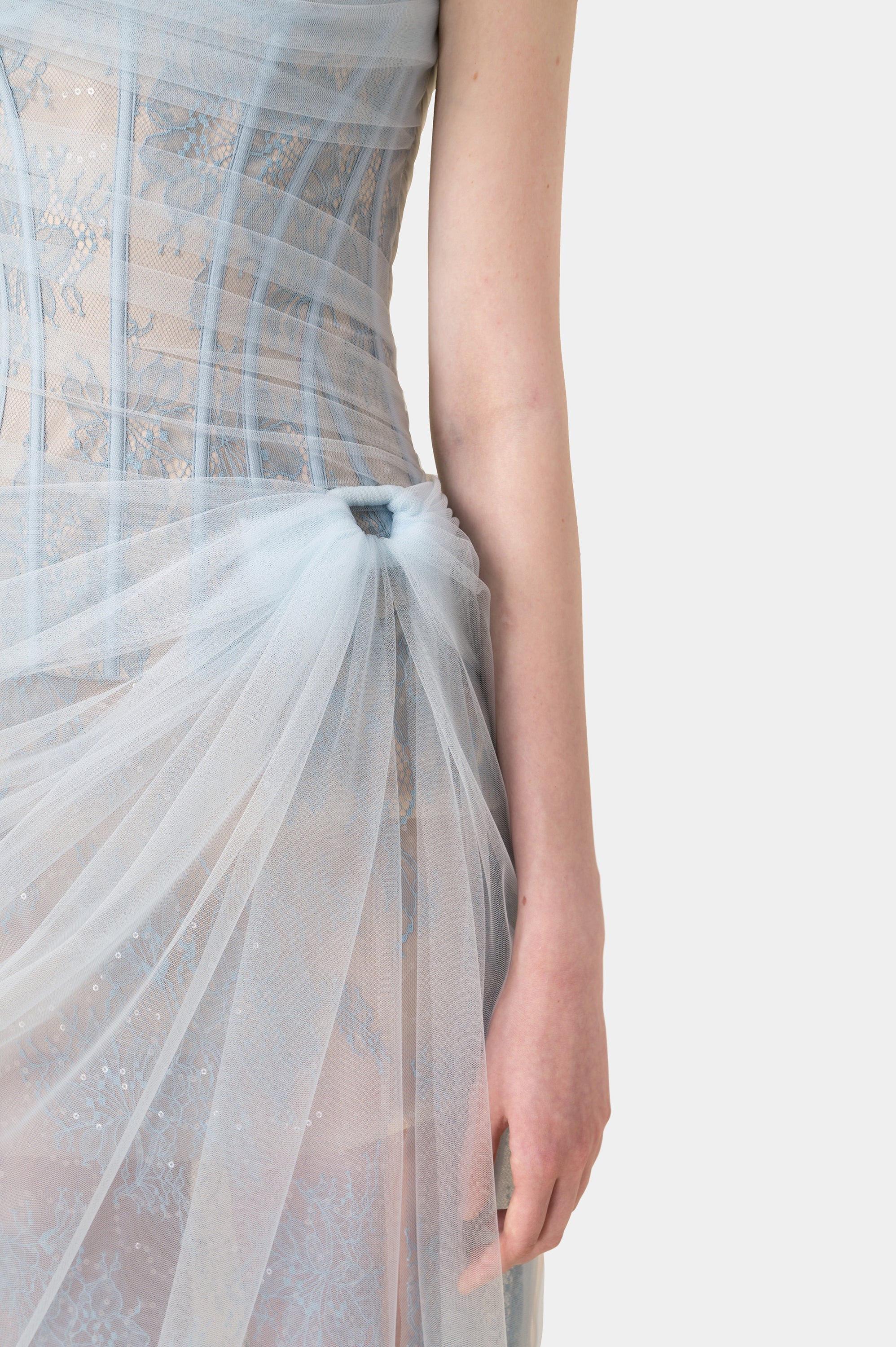 MARA BLUE LACE CORSET DRESS