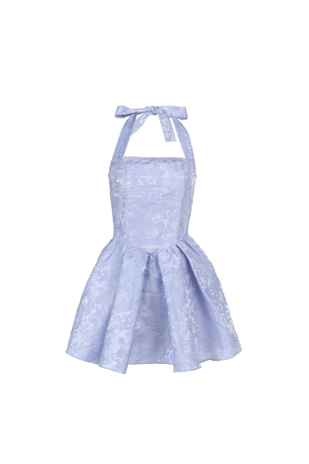 deborah Halterneck Floral Flare Mini Dress in blue