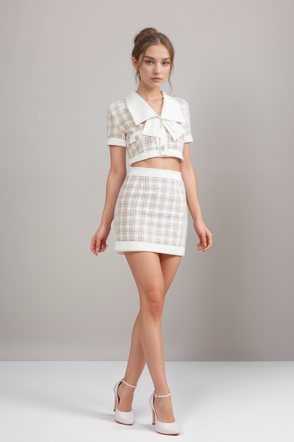 Melanie cropped top & skirt matching set