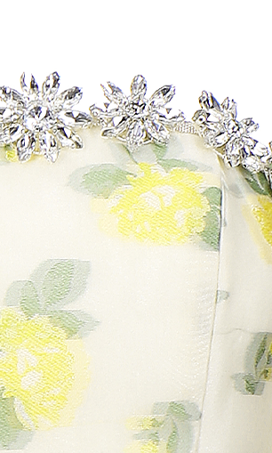 Lemon Yellow Strapless Long Cocktail Dress-Butter Cup