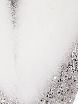 Sliver Tie Long Sleeve Long Fur Autumn Coat