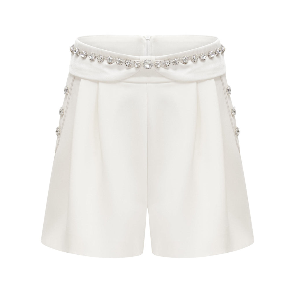 Quilleva embellished cropped jacket & shorts matching set