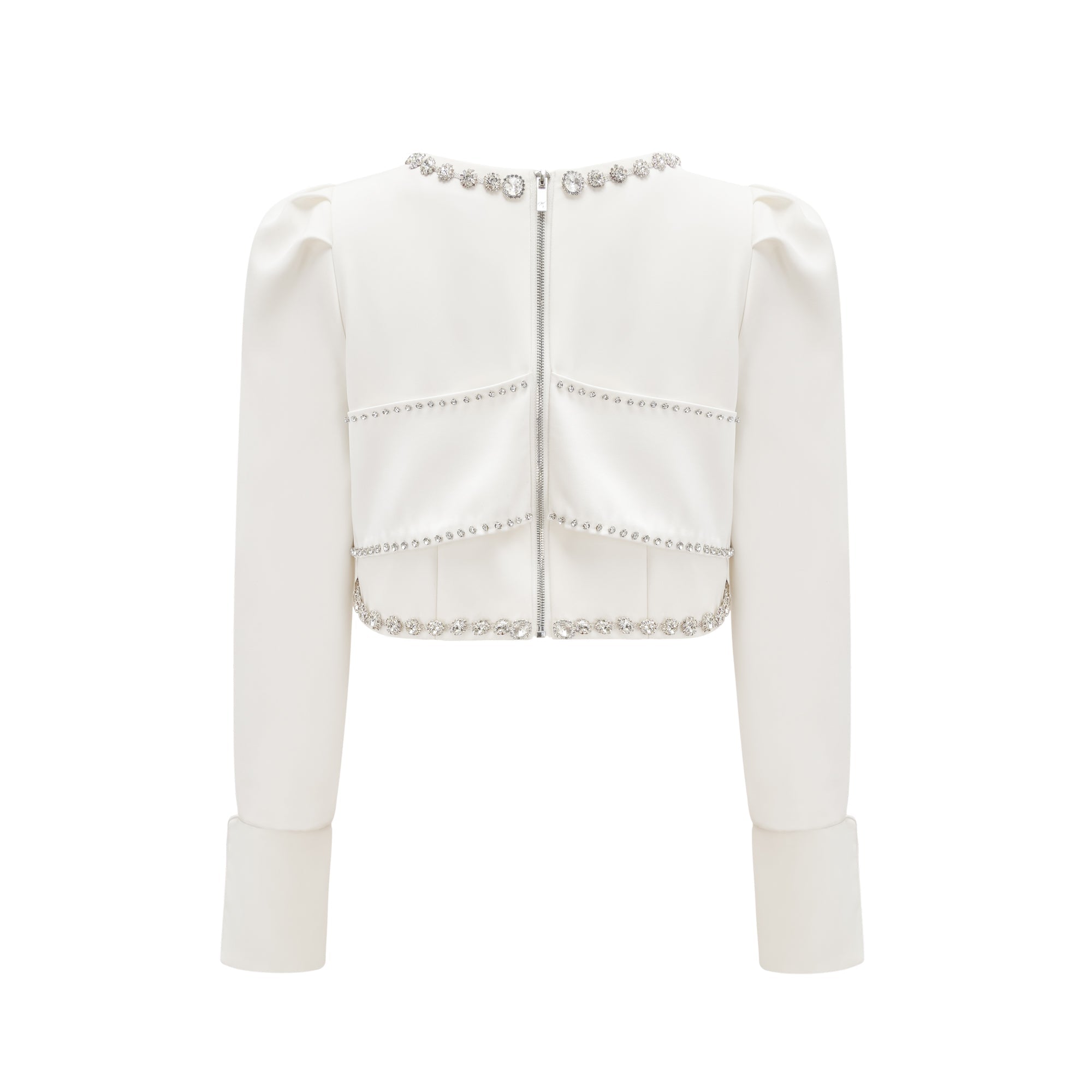 Quilleva embellished cropped jacket & shorts matching set