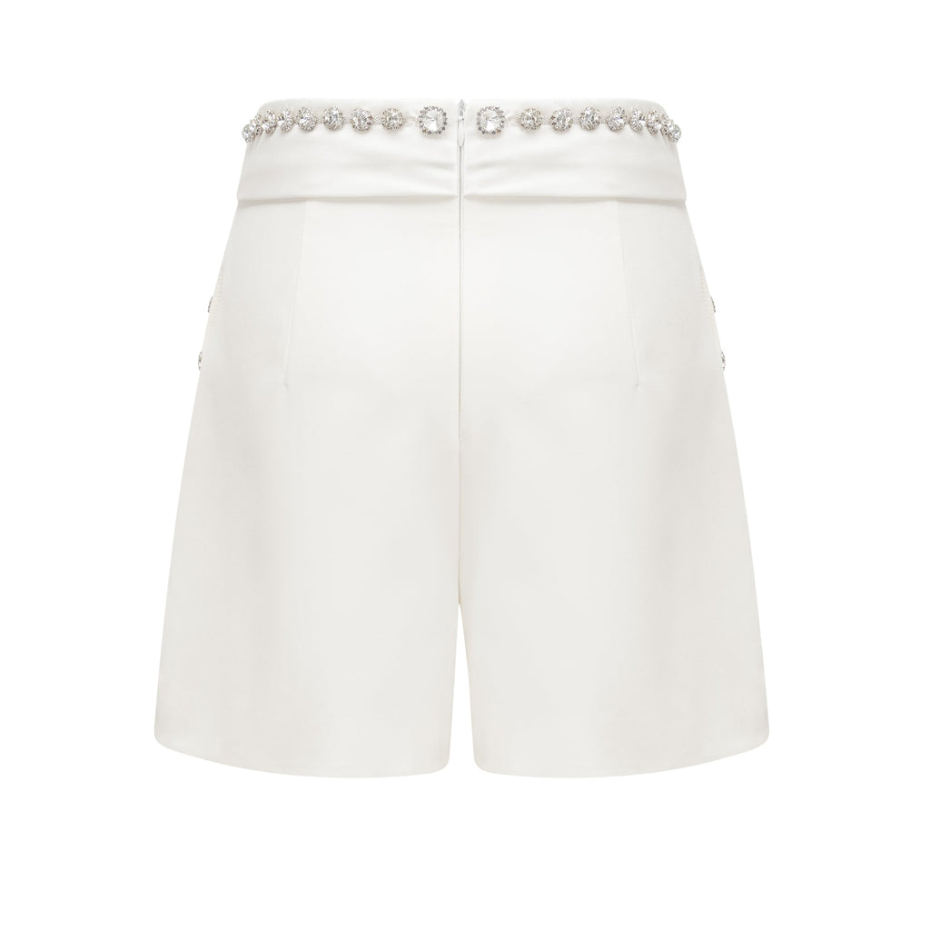 Quilleva embellished cropped jacket & shorts matching set