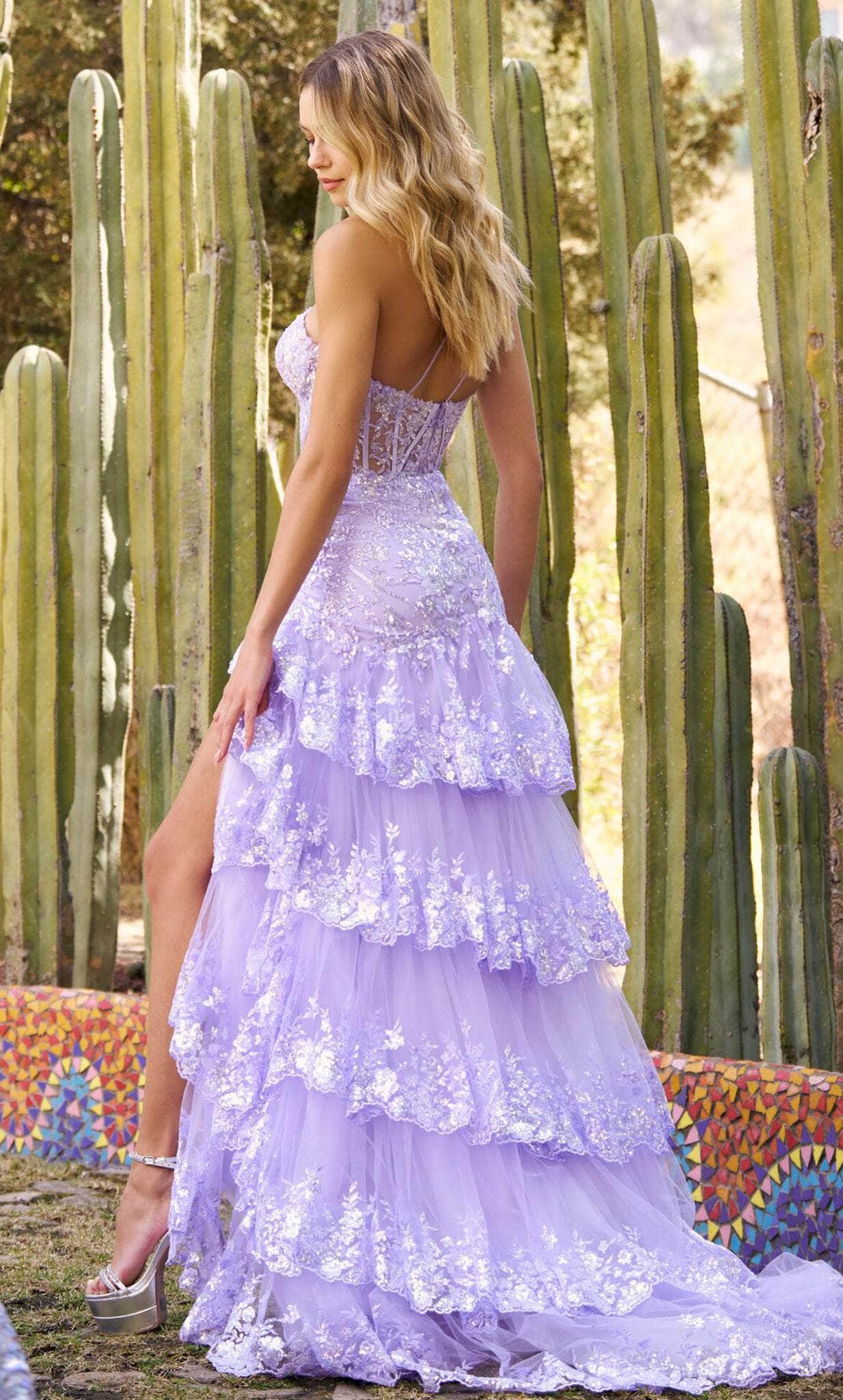 One Shoulder Tiered Prom Dress
